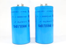 one pair hight voltage capacitor condensateur Philips 470µF 385V 