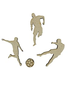 16x Football Players Ball Mix 5cm Wood Craft Embelishments Laser Cut Shape MDF - Picture 1 of 1