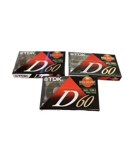 Lot of 3 TDK Metal IEC1 1 D60, 60 Minute Blank Audio Cassette Tapes, New, Sealed - Picture 1 of 1