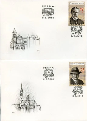 República Checa 2018 FDC Museo Postal Praga 2018 3v en 3 cubiertas personas museos estampillas Foto 1 de 2