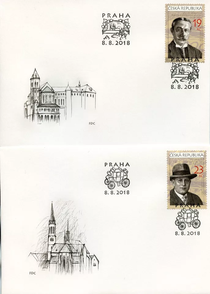 República Checa 2018 FDC Museo Postal Praga 2018 3v en 3 cubiertas personas museos estampillas Foto 1 de 2