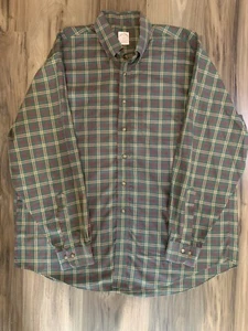 Brooks Brothers Shirt Mens XL Green Plaid Slim Fit Casual Button Up Long Sleeve - Picture 1 of 6