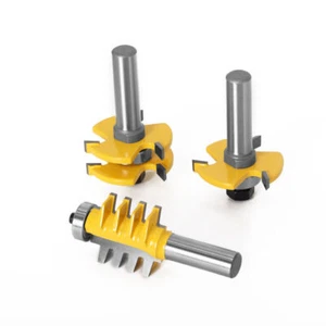 3PCS Woodworking Router Bit Milling Cutter 3 Teeth T Shaped Tenon Square Tooth - Picture 1 of 20