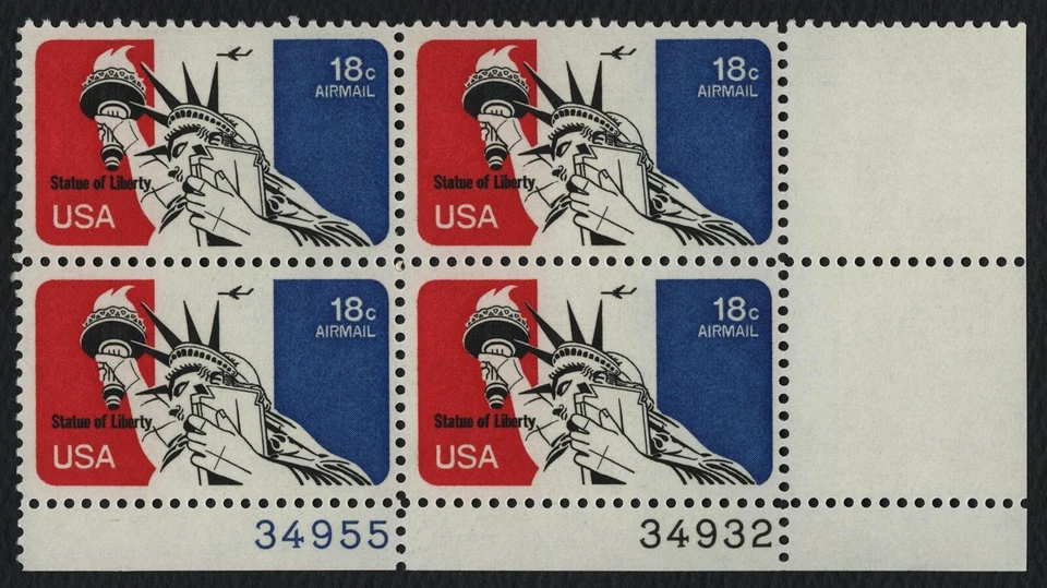 #C87 18c Statue of Liberty, Plate Block [34932-34955 LR] **ANY 5=FREE SHIPPING** - Image 1 of 1