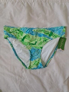 LILLY PULITZER NWT Bikini Bottom High Mid Waist Turquoise Gater Alley M Swim - Picture 1 of 5