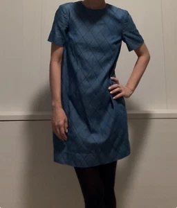 Kate Spade New York Womens Dark Blue Quilted Chambray Shift Dress Size 4 L88404 - Picture 1 of 6