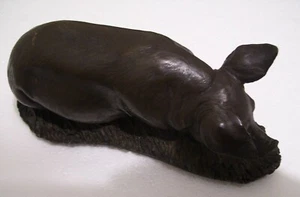 HereditIes Pig Figurine Bronze Reclining Collectible UK Pig Bronze Sale - Picture 1 of 12