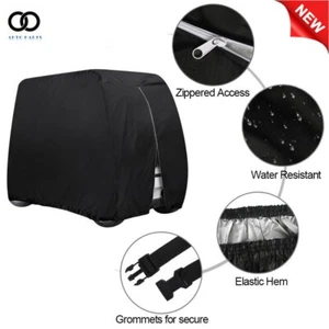 FOR EZGO Club Car YAMAHA Waterproof Golf Cart Black Storage Cover 4 Passenger - Picture 1 of 6