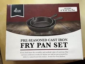 Eco+Chef Pre-Seasoned Cast Iron Fry Pan Set 8" and 10" Fry Pans - Picture 1 of 6