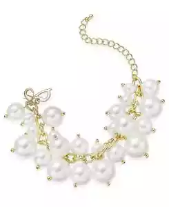 Thalia Sodi Gold-Tone Shaky Imitation Pearl Link Bracelet - Picture 1 of 1