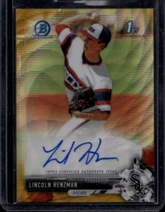 2017 Bowman Draft Lincoln Henzman #CDA-LH Chrome Autographs Gold Wave Refractor - Picture 1 of 2