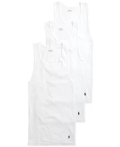 Polo Ralph Lauren Men's 3-Pack Classic-Fit Tank Tops White Size-M NEW NCTKP3 - Picture 1 of 6