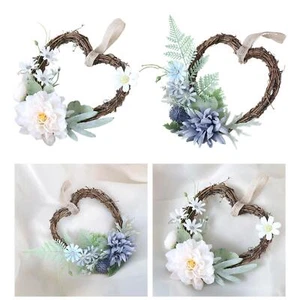 Flower Wreath Front Door Garland Wall Hanging for Wedding Summer Decoration - Picture 1 of 7