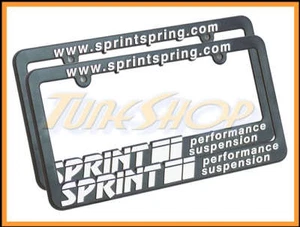 2 X SPRINT PERFORMANCE SPRINGS SUSPENSION LICENSE PLATE FRAME BLACK LOWER SPORTS - Picture 1 of 1