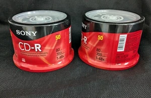 2 Sealed Packs- Sony 50 Pack CD-R Blank 700MB 1-48X Recordable Disc - BRAD NEW - - Picture 1 of 4