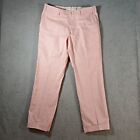 Trillion Pants Mens 54 Pink white stripes Cotton and Linen straight Made Italy