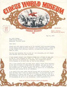 Robert L PARKINSON / Carta mecanografiada firmada - Imagen 1 de 3