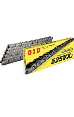 DID (525VX3X112ZB) Steel 112 Link High Performance VX Series X-Ring Chain - Image 1 of 2