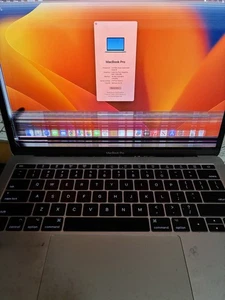 Apple A1708 MacBook Pro 13" 2017 i5-7360U 16GB 250GB SSD 13.7.6 MPXQ2LL/A-part - Afbeelding 1 van 15