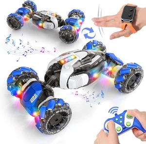 Gesture Sensing RC Stunt Car, Remote Control Cars Transformer Toys for Blue - Picture 1 of 9