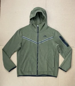 Nike Men’s Large Tech Fleece Full Zip Hoodie CU4489-326 Olive Green - Picture 1 of 8