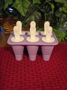 Silicone 6 Popsicle Ice Cream Treat Mold Reusable DIY Ice Pop Square Round - Picture 1 of 5