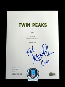 FIRMADA POR KYLE MACLACHLAN + COOPER TWIN PEAKS 8,5X11 CUBIERTA DE GUIÓN BECKETT CERTIFICADO DE AUTENTICIDAD - Imagen 1 de 4
