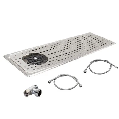 Fregadero de encimera enjuagador de jarra con pulverización lateral, bandeja de drenaje y goteo, inoxidable... Foto 1 de 4