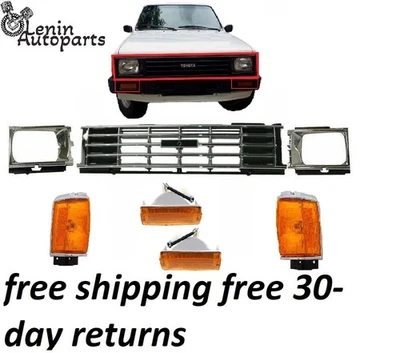 Front Grille Chrome & Headlight Door, Parking Lamp For 1984-1986 Toyota Pickup - Image 1 of 4