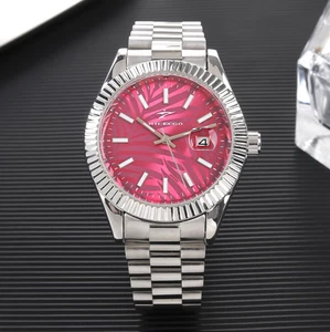 40MM RICECGO Luxus Quarz Herrenuhr Edelstahl Klassische Armbanduhr NEU - Bild 1 von 2