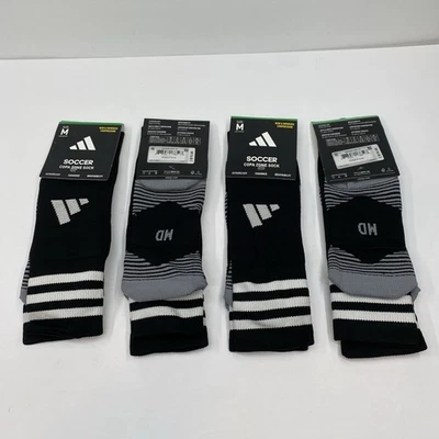 Lote de 4 Calcetines Adidas Adulto Medianos Negros Copa Zona Fútbol Arco Sobre la Rodilla NUEVOS $60 Foto 1 de 4