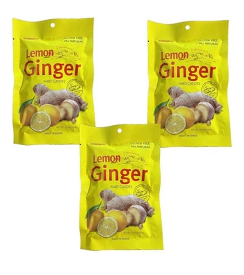 Lemon Ginger Hard Candy 100g X 3 BAGS Gluten Free - Image 1 of 3