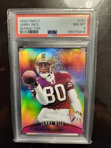 1998 Finest Refractors Jerry Rice PSA 8 only 7 ^ - Picture 1 of 2