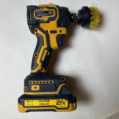 IEWORK 21V Power Scrubber Brushless Cordless Drill Cleaning Tool Yellow Black - Image 1 of 3