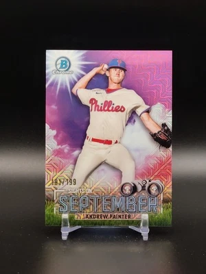 2023 Bowman Chrome Pink Mojo Refractor Sights on September Andrew Painter /199 - Image 1 of 2