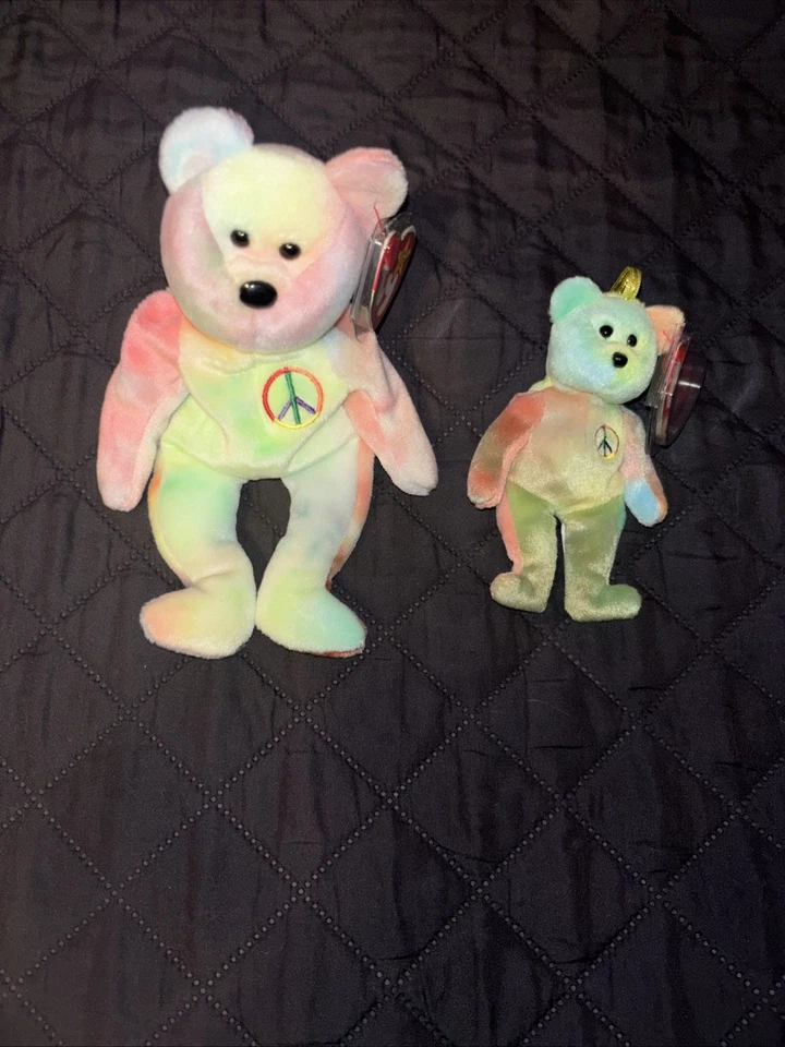 Ty Beanie Baby: Peace Bear de 1996 - descontinuado, Jingle Beanies Peace 2001 Foto 1 de 4