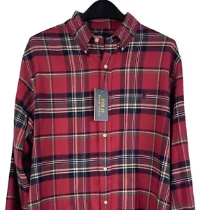 NEW Polo Ralph Lauren XL Performance Flannel Red Plaid Button Down $125 - Picture 1 of 6