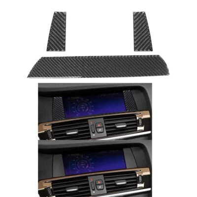 3PCs For BMW X3 F25 X4 F26 2011-2017 Carbon Fiber Central Display Cover Trim  - Image 1 of 4