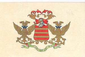 postcard - salisbury coat of arms = heraldic arms - Foto 1 di 2