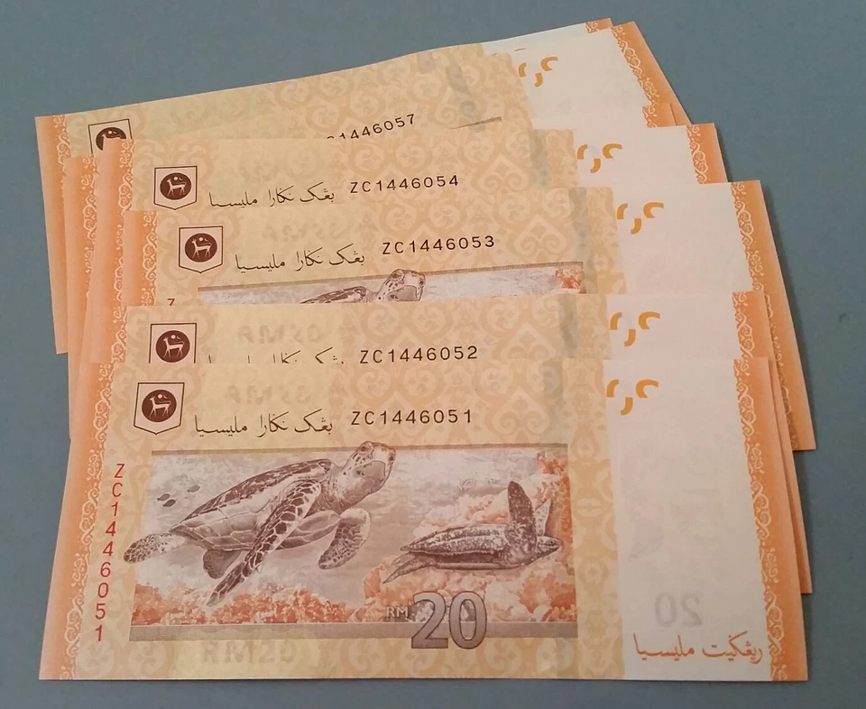 Replacement Note Malaysia UNC ZC RM 20 Zeti EACH piece - running no. available - Image 1 of 1