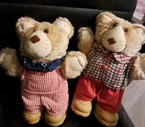 Vintage Pelzfelle Plüsch Teddybären 1986 Original Appalachen Kunstwerk Lot 2  - Bild 1 von 3