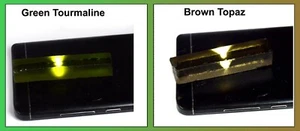 180 Ct Green Tourmaline & Brown Topaz Gems Slice Rough Pair Certified AD786 - Picture 1 of 6