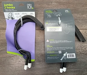 2 packs= 4 Delta 101 Jumbo J Hooks Rubberized Bike Hook Hold up to 50 lbs 22 kg - Picture 1 of 3