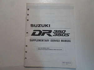 1993 Suzuki DR350 350S Suplementario Servicio Manual Minor Ropa 995014301003E - Imagen 1 de 12