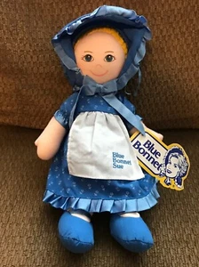 VTG 1986 NABISCO BLUE BONNET SUE ADVERTISEMENT PLUSH RAG DOLL DAKIN TAG - Picture 1 of 12