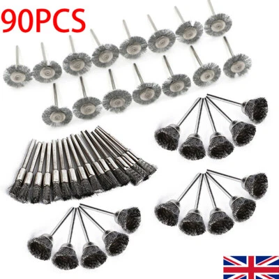 QNGENET 90Pcs Wire Bowl Mix Brush Set For Dremel Rotary Tool Accessories