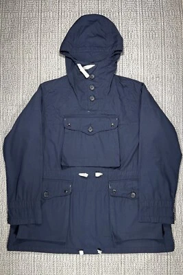 ENGINEERED GARMENTS Over Parka, MEN'S LARGE, Original Label, Navy Poplin, USA - Image 1 of 4