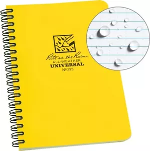Rite in the Rain Seitenspiral Notizbuch gelb Polydura Einband 64 Seiten / 32 Blatt - Bild 1 von 6