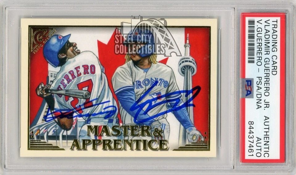 Vladimir Guerrero Jr/Vladimir Guerrero Sr 2019 Topps Gallery Auto Card- PSA/DNA - Image 1 of 1