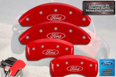 Cubiertas de pinza de disco de freno MGP rojas delanteras + traseras "Ford" Focus SVT 2002-2004 Foto 1 de 4